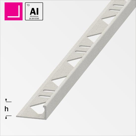 L-PROFIL "STONE CREAM" PULVERLAKKERT I ALUMINIUM (L:250CM), ALFERPRO