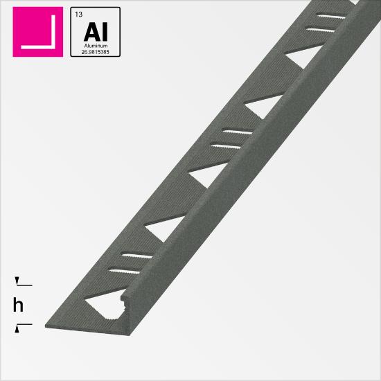 L-PROFIL "STONE GREY" PULVERLAKKERT I ALUMINIUM (L:250CM), ALFERPRO