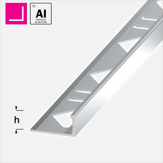 L-PROFIL SØLVELOKSERT I ALUMINIUM (L:300CM), ALFERPRO