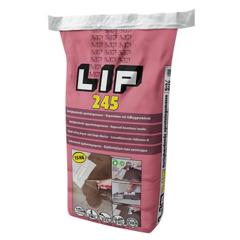 LIP 245 HURTIGHERDENDE REP. OG FALLBYGGENDE MØRTEL, 15KG